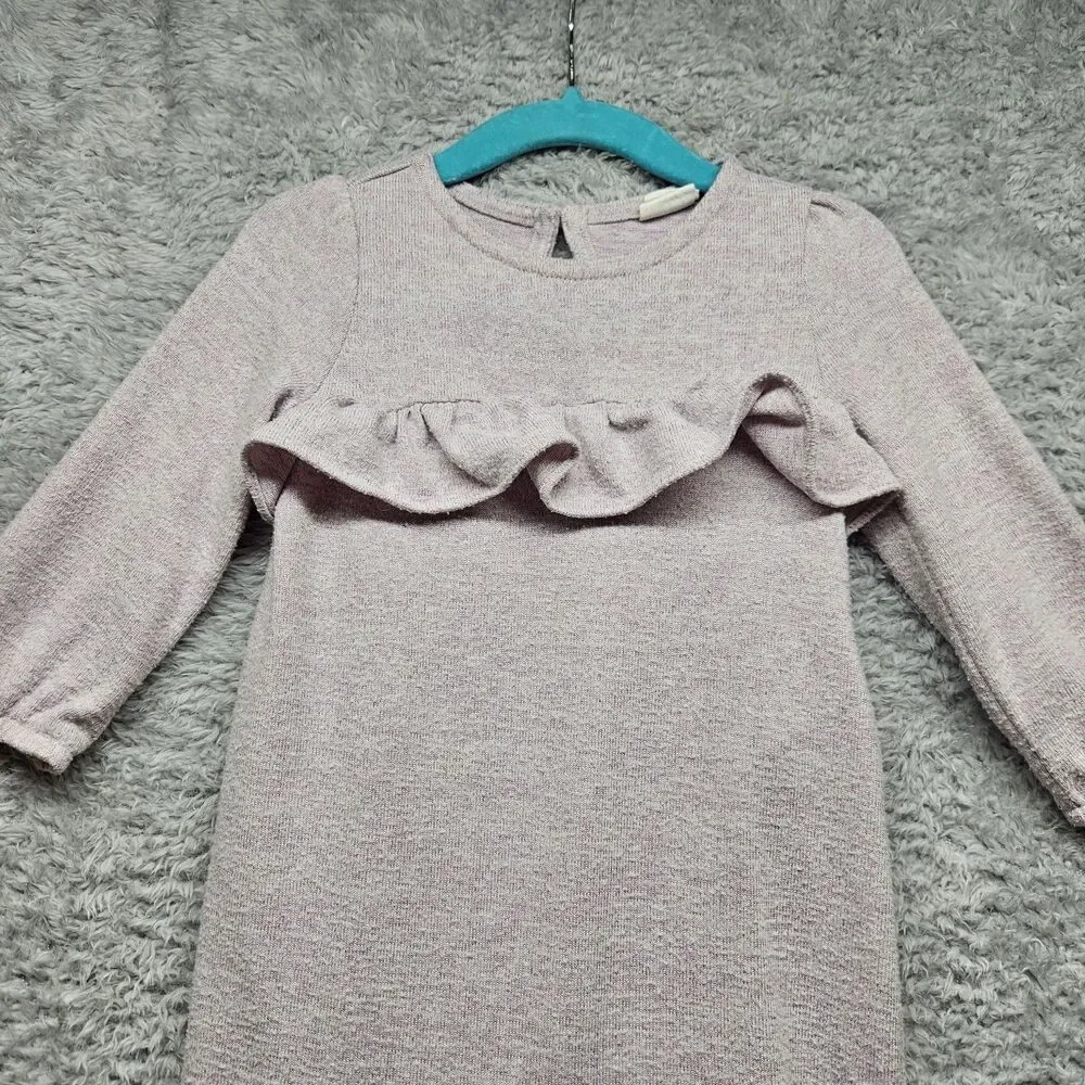 Baby Gap Girl Purple Romper One Piece Outfit Size 6-12 Months Ruffle Longsleeve